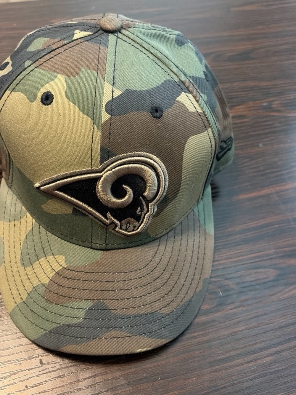 NFL Camo Rams Logo Snapback Hat - Green/Brown